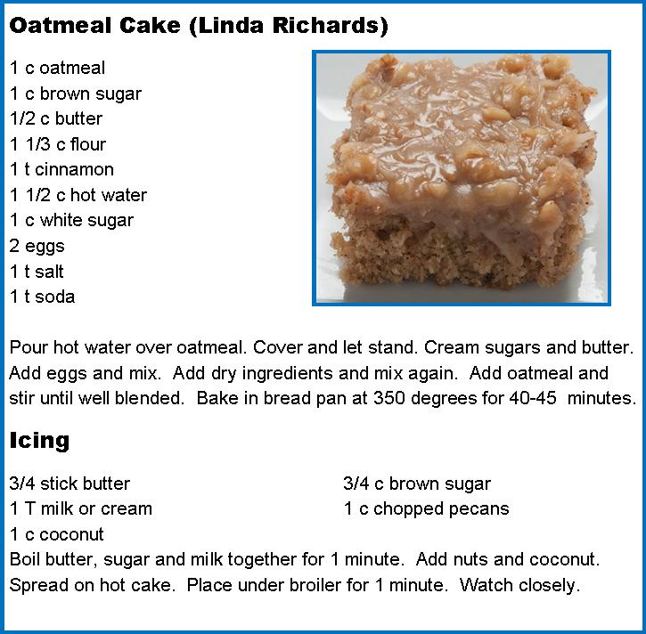 Old Fashioned Oatmeal Cake Recipe