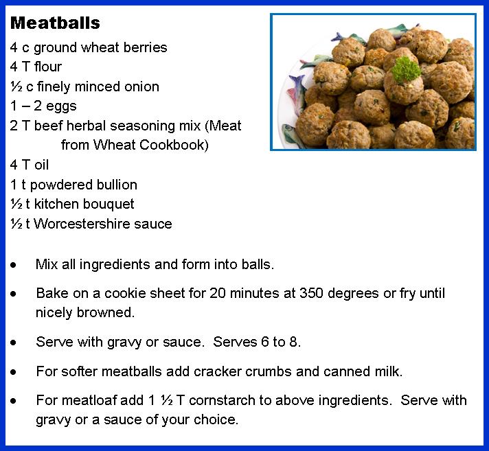 Wheat Meatball Recipe